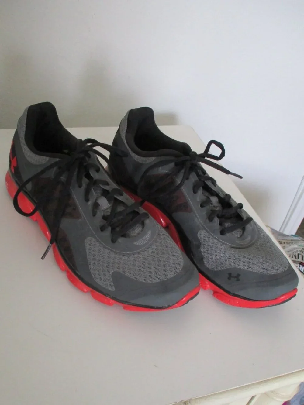 Under Armour Mens Gray Textile Lace-up Sneaker - Size 10.5M
